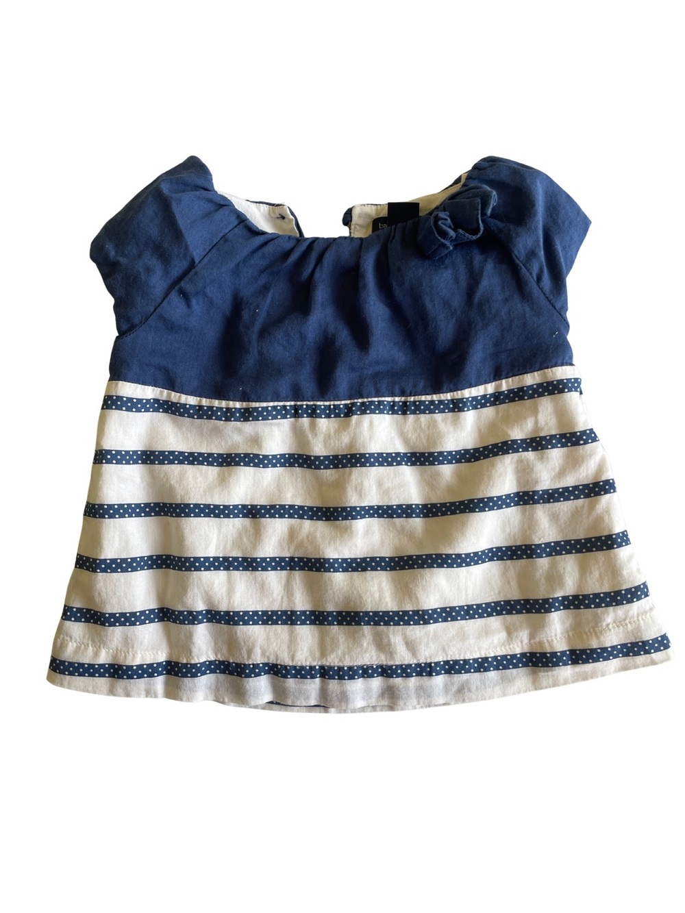 Navy & White Striped Baby top